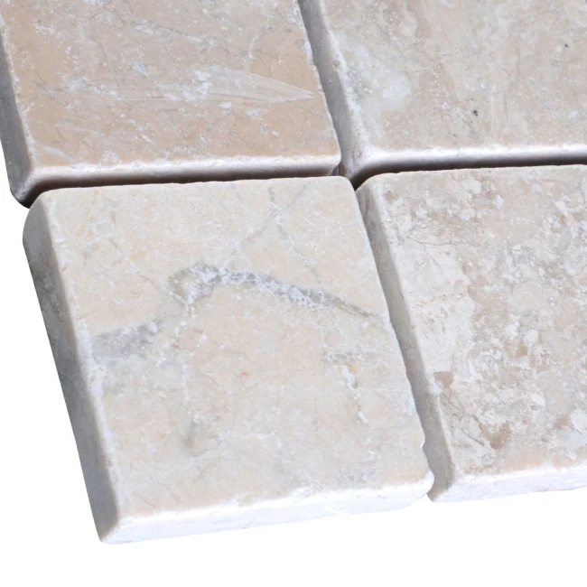 Mozaika Marmurowa Queen Beige 4,8x4,8 Bębnowany | 30,5x30,5x1 cm