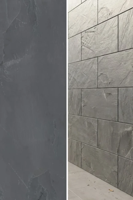 Płytka Łupek Black Slate Szczotkowany | 60x30x1 cm