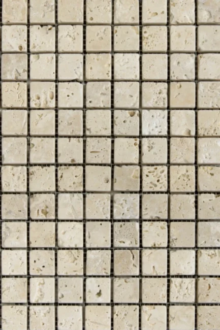 Mozaika Trawertynowa Light Standard 2,3x2,3 Bębnowany | 30,5x30,5x1 cm