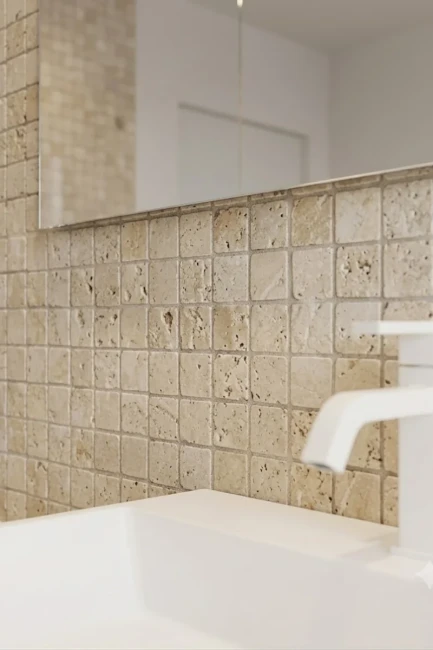 Mozaika Trawertynowa Light Standard 2,3x2,3 Bębnowany | 30,5x30,5x1 cm