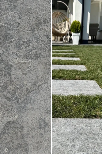 Płytka Wapienna L828 Blue Limestone Szczotkowany Płomieniowany | 60x60x2 cm