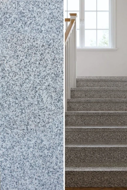 Stopień Granitowy G603 Bianco Cristal Polerowany | 150x33x2 cm