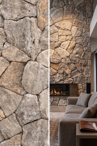 Kamień Elewacyjny Dekoracyjny Trawertyn Crazy Wall Rockface Silver Łupany