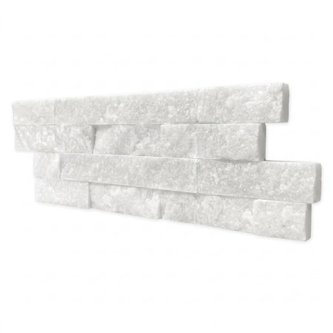 Kamień Elewacyjny Dekoracyjny Kwarcyt Stackstone Biały Naturalny | 10x36x0,8-1,3 cm