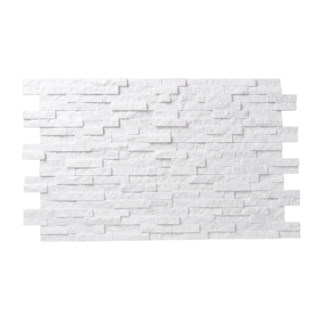 Kamień Elewacyjny Dekoracyjny Kwarcyt Stackstone Biały Naturalny | 10x36x0,8-1,3 cm