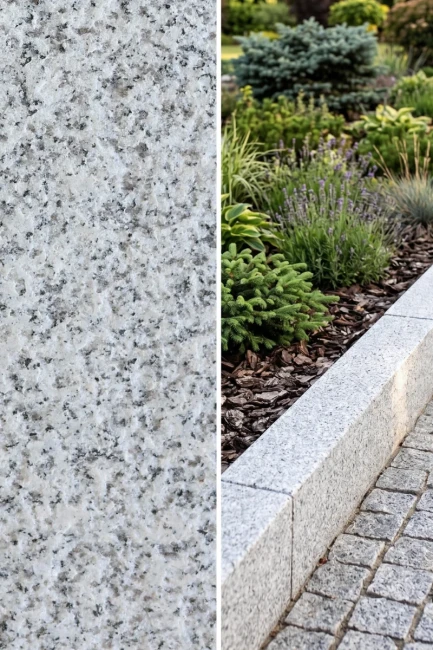 Opornik Granitowy G603 Bianco Cristal Jeden Bok Płomieniowany | 100x6x20 cm